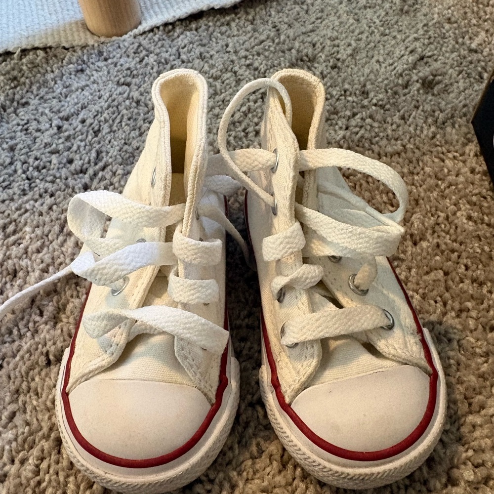 Converse Kids White and Red Sneakers